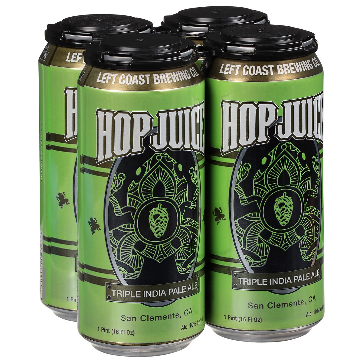 slide 4 of 9, Left Coast Brewing Co Triple India Pale Ale Hop Juice Beer 4 - 1 pt Cans, 4 ct