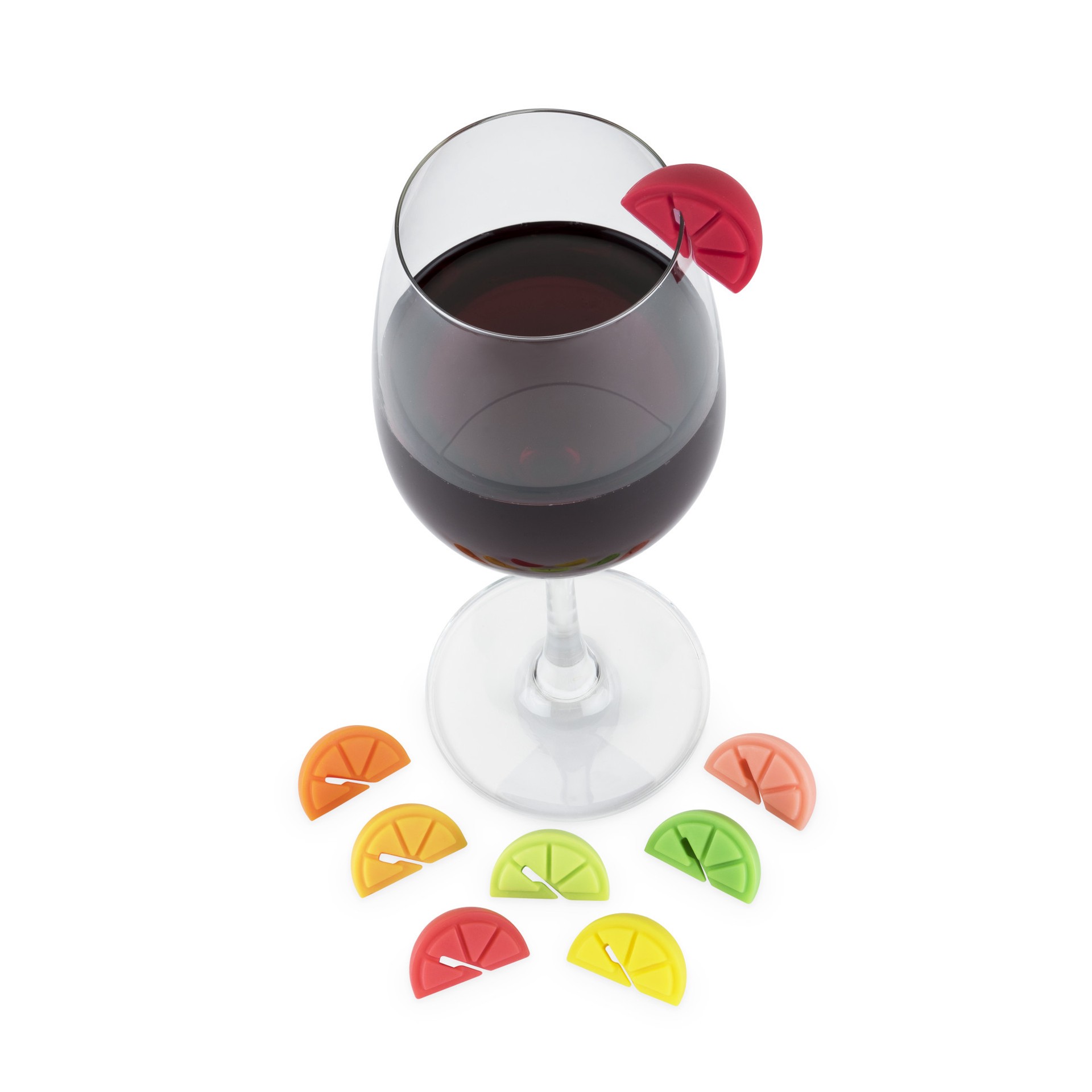 slide 2 of 5, TrueZoo True Zoo Citrus Wine Charms Glass Markers in Assorted Colors, 8 Count, 8 ct