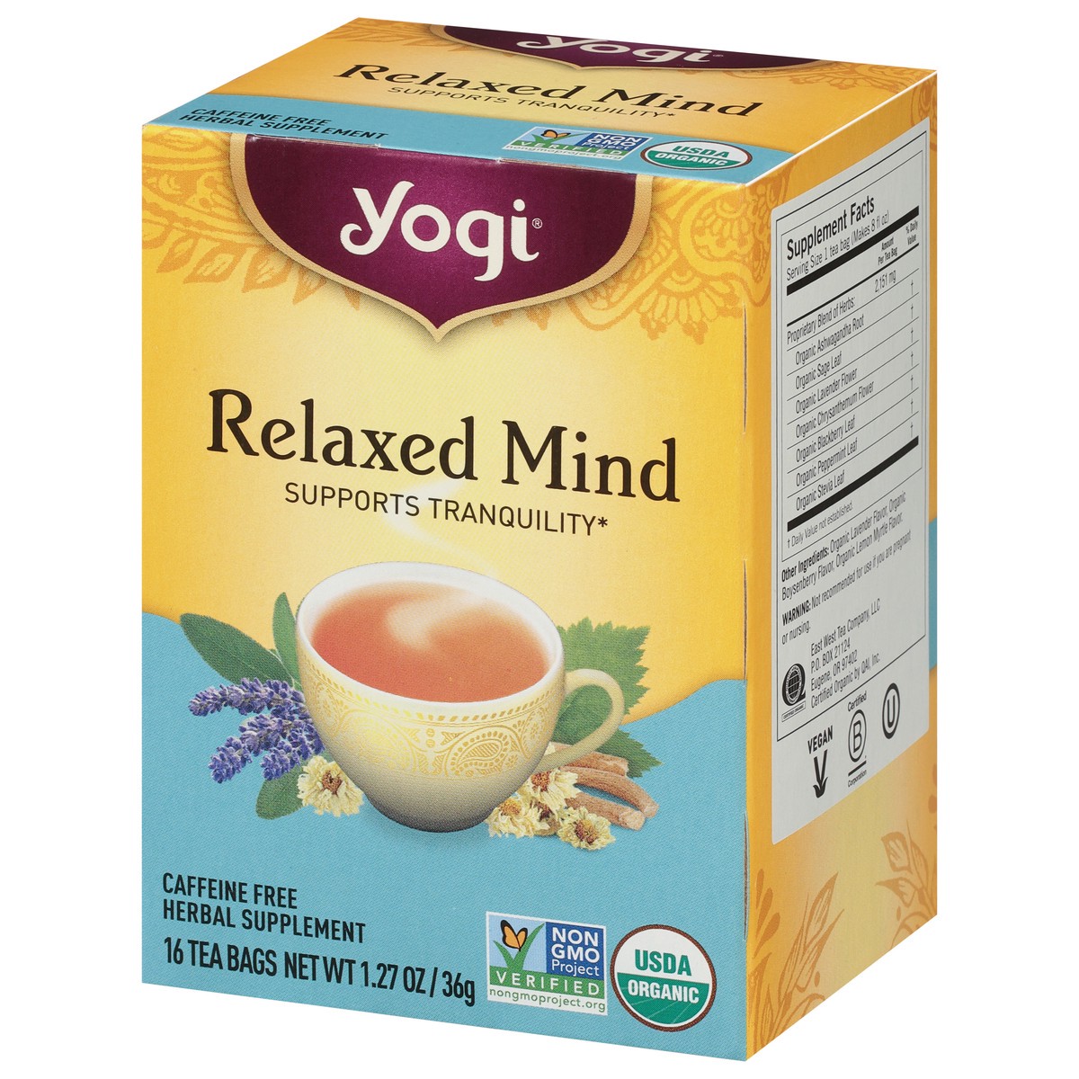 slide 3 of 10, Yogi Relaxed Mind Tea, 16 ct