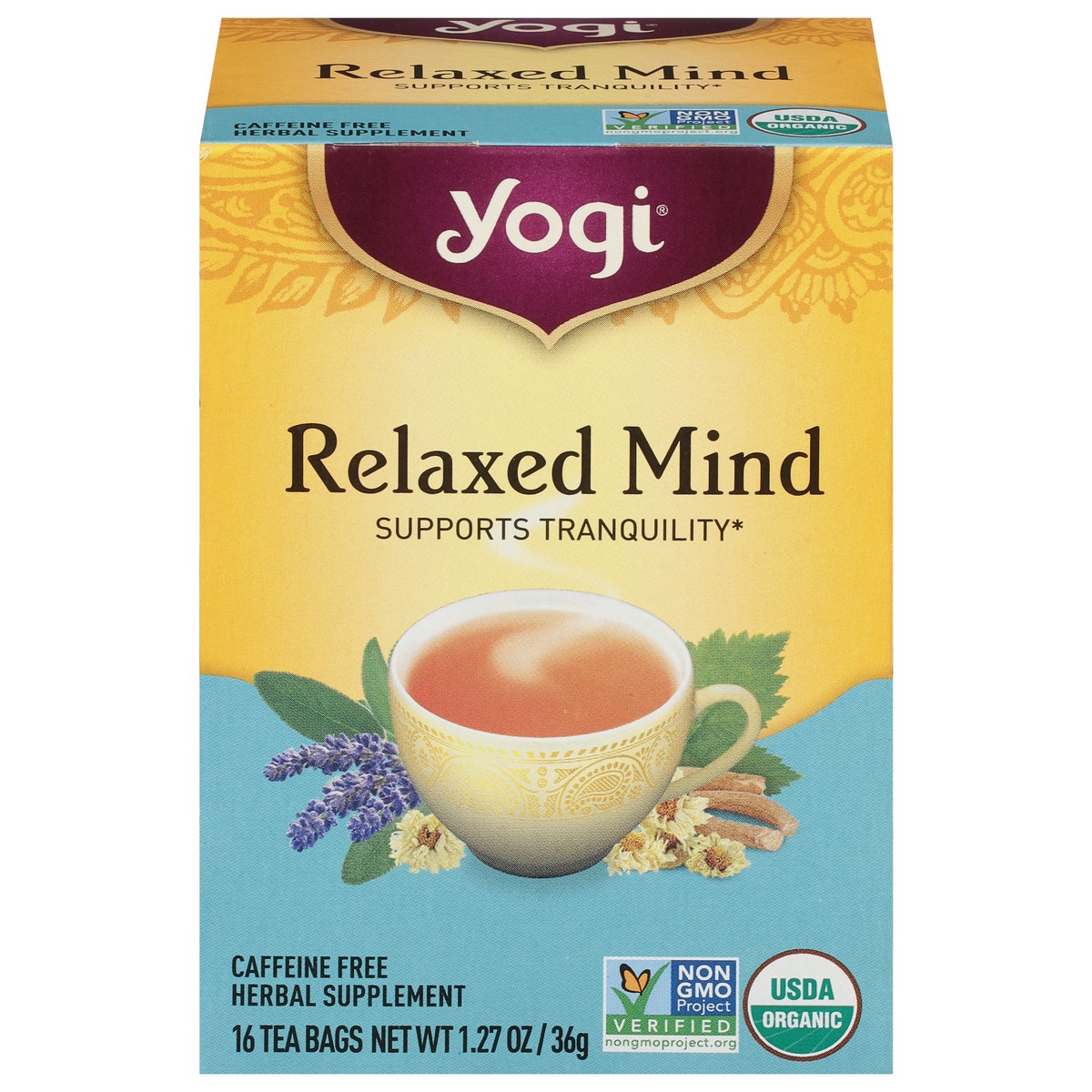 slide 1 of 5, Yogi Relaxed Mind Tea Bags 16 ea, 16 ct