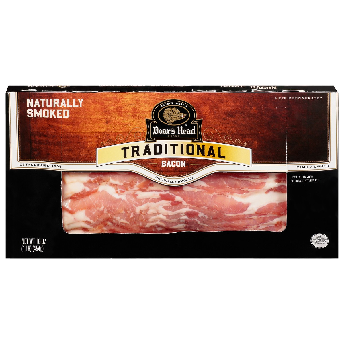 slide 1 of 14, Boar's Head Naturally Smoked Traditional Bacon 16 oz, 16 oz
