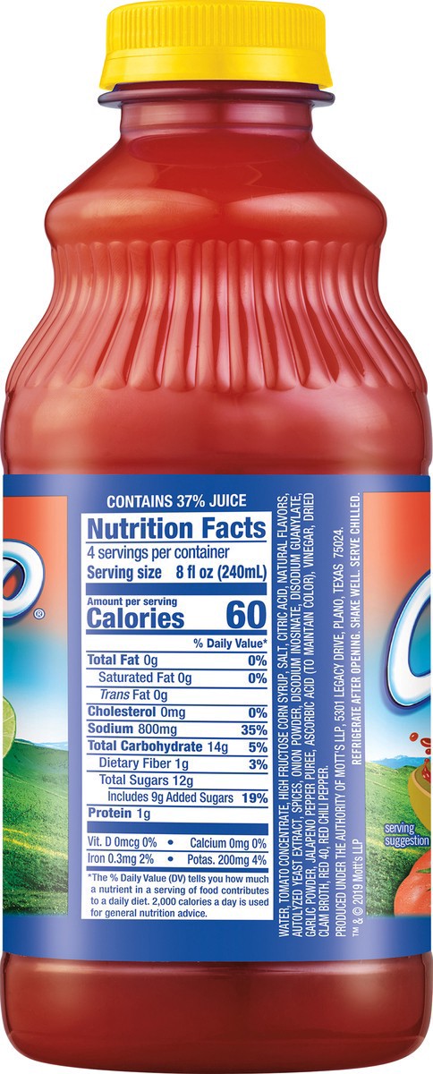slide 4 of 7, Clamato Picante Tomato Cocktail 32 fl oz Bottle, 32 fl oz