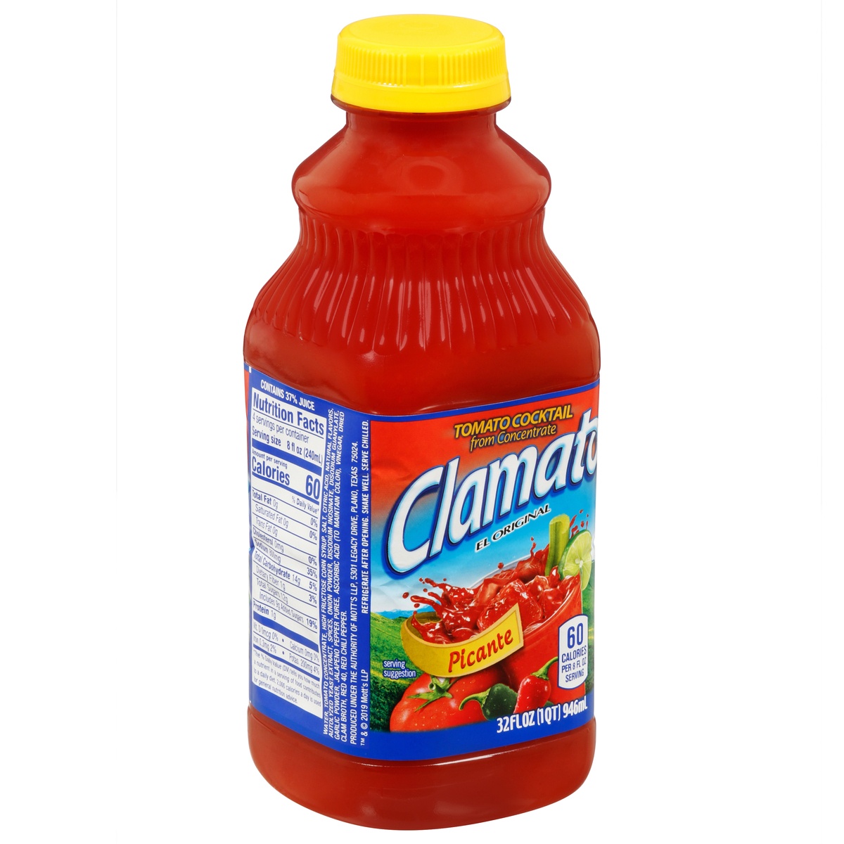 slide 2 of 11, Clamato Picante Tomato Cocktail, 32 fl oz