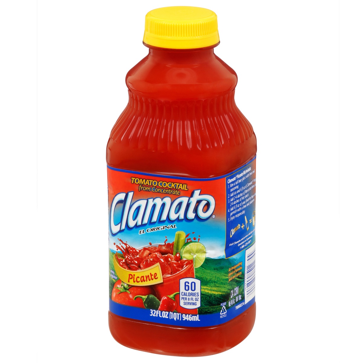 slide 3 of 11, Clamato Picante Tomato Cocktail, 32 fl oz