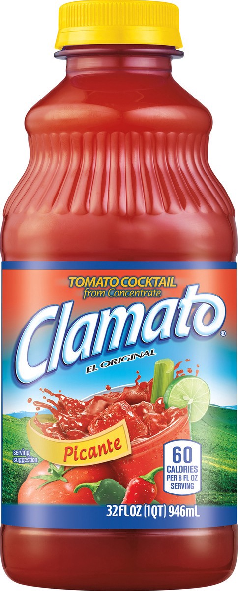 slide 5 of 7, Clamato Picante Tomato Cocktail 32 fl oz Bottle, 32 fl oz