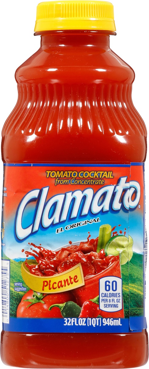 slide 9 of 11, Clamato Picante Tomato Cocktail, 32 fl oz