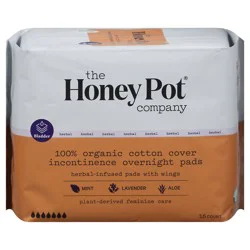 The Honey Pot Company Incontinence Overnight Pads 16 ea