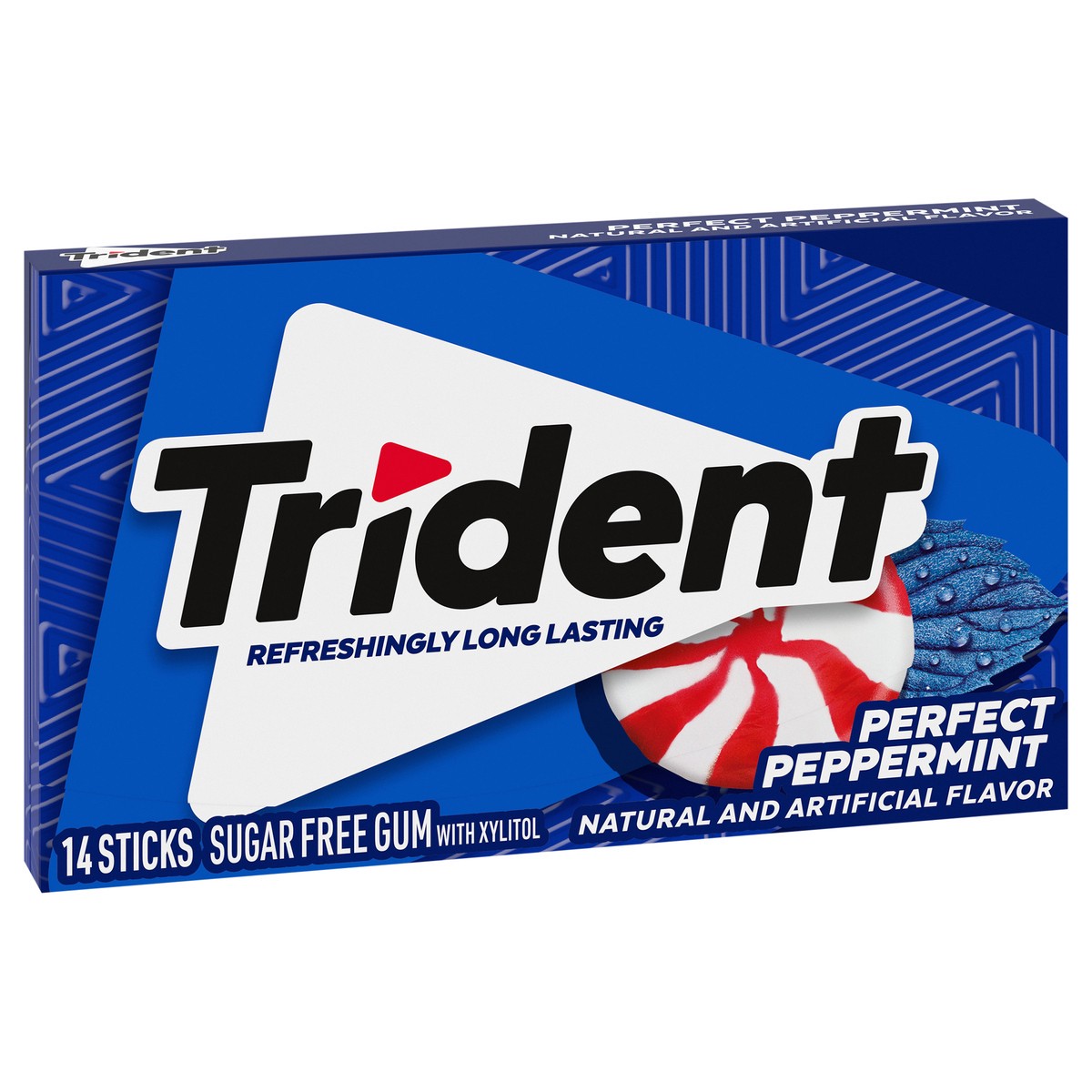 slide 8 of 9, Trident Perfect Peppermint Sugar Free Gum, 14 Piece Pack, 0.06 lb