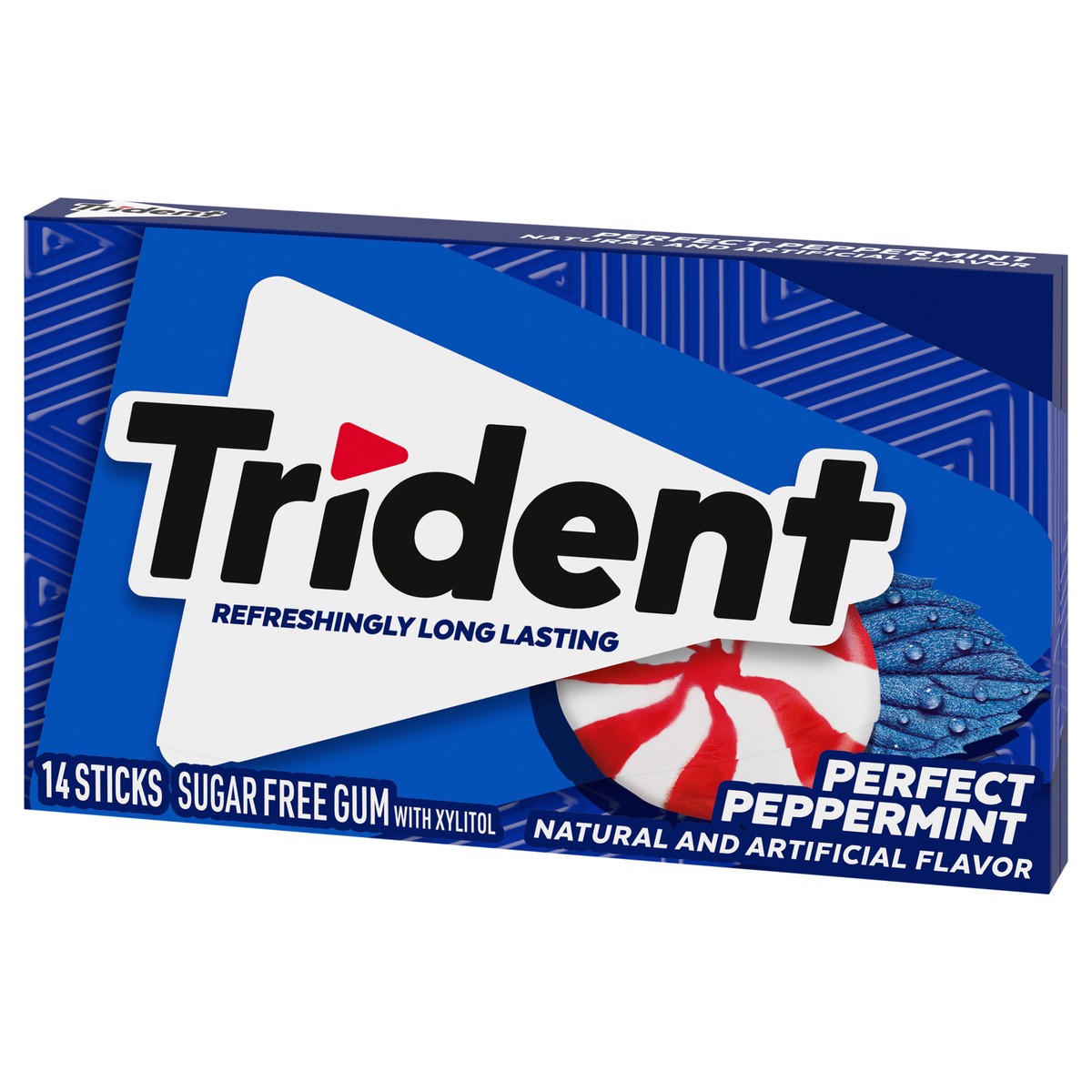 slide 4 of 9, Trident Perfect Peppermint Sugar Free Gum, 14 Piece Pack, 0.06 lb