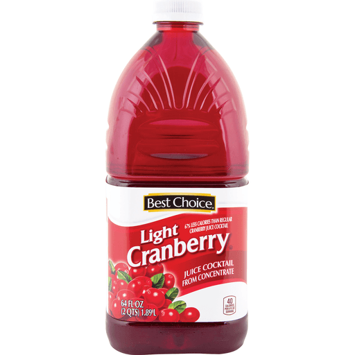 slide 1 of 1, Best Choice Light Cranberry Juice Cocktail - 64 oz, 64 oz