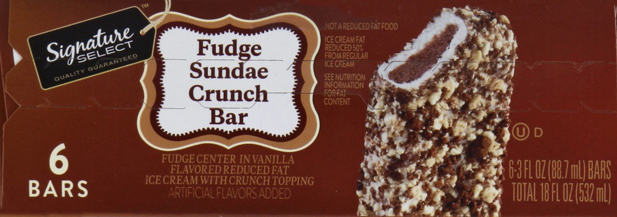 slide 3 of 4, Signature Select Fudge Sundae Crunch Bars 6 - 3 fl oz Bars, 6 ct