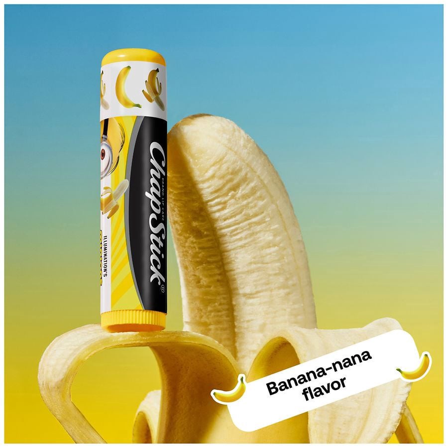 slide 3 of 5, Chapstick Minions Lip Balm, Moisturizing Lip Care for Dry, Chapped Lips Variety Pack Banana-nana, Banana-berry, and Choco-nana, 3 ct; 0.15 oz