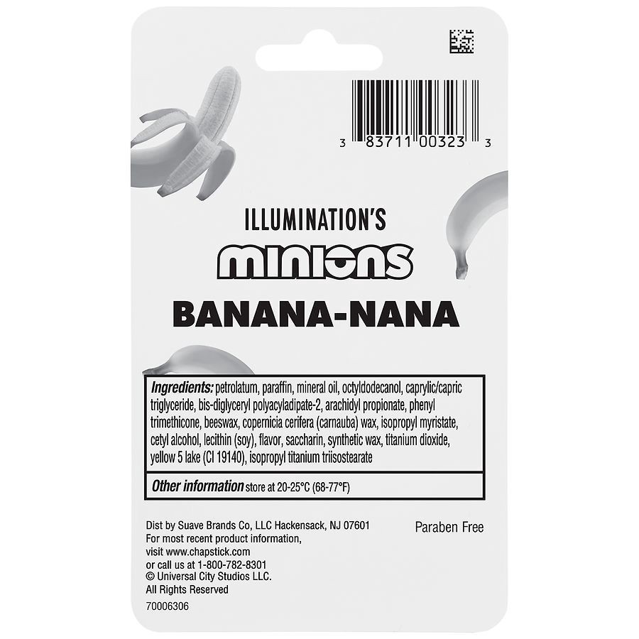 slide 5 of 5, Chapstick Minions Lip Balm, Moisturizing Lip Care for Dry, Chapped Lips Banana-nana, 3 ct; 0.15 oz