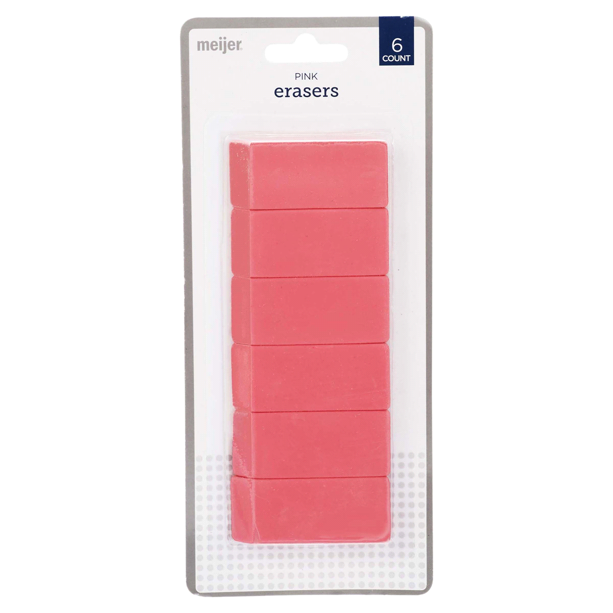 slide 1 of 29, Meijer Pink Erasers Pack, 6 ct