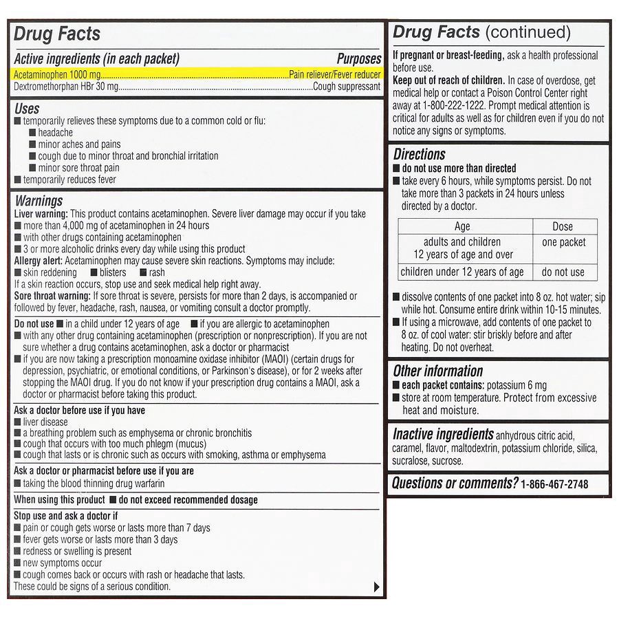 slide 5 of 5, Walgreens Daytime Flu Relief Packets Maximum Strength Honey Lemon, 6 ct