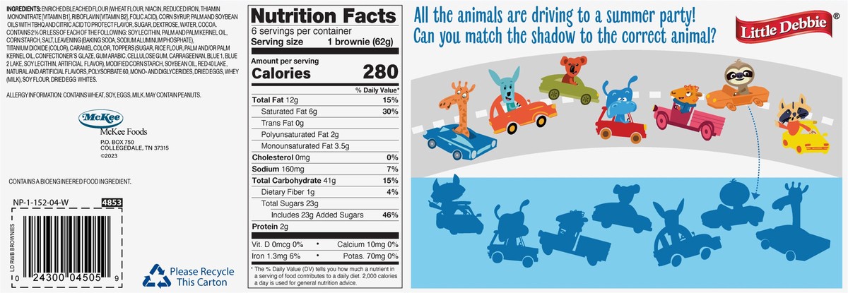 slide 10 of 12, Little Debbie Snack Cakes, Little Debbie Family Pack Red, White and Blue Iced Brownies, 6 ct