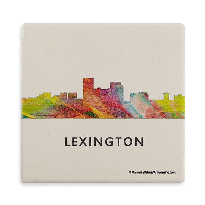 slide 1 of 1, Thirstystone Dolomite Lexington Kentucky Skyline Single Round Coaster, 1 ct