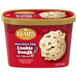 Kemps Chocolate Chip Cookie Dough Ice Cream 1.5 qt
