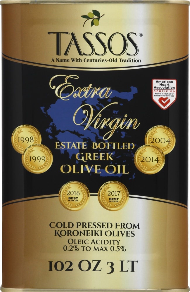 slide 1 of 1, Tassos Estate Grown Extra Virgin Greek Olive Oil, 101 fl oz