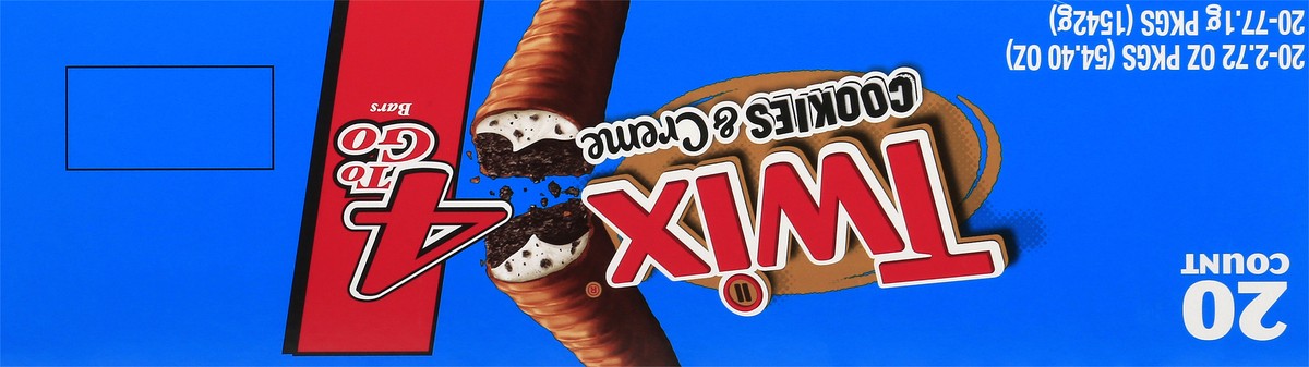slide 9 of 10, TWIX 4 To Go Cookies & Creme Bars 20 ea, 20 ct