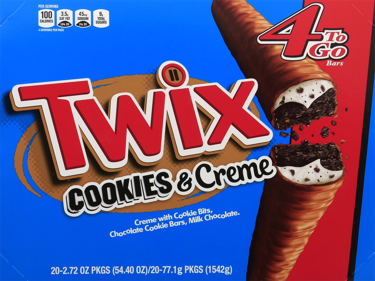 slide 6 of 10, TWIX 4 To Go Cookies & Creme Bars 20 ea, 20 ct