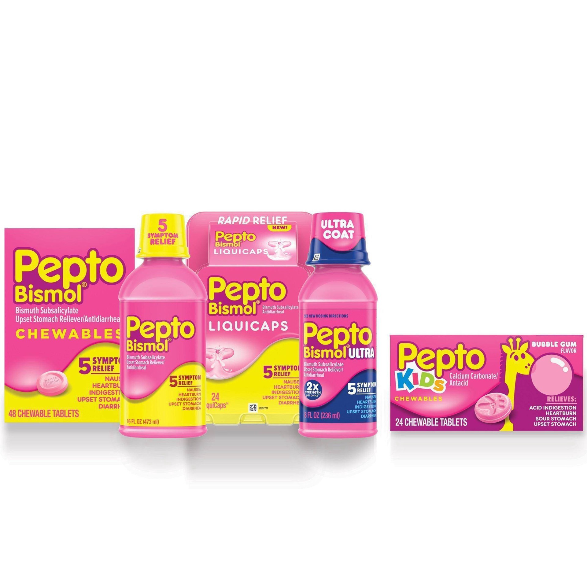 slide 5 of 11, Pepto-Bismol Chewables 5 Symptom Relief Chewable Tablets, 48 Count, 48 ct