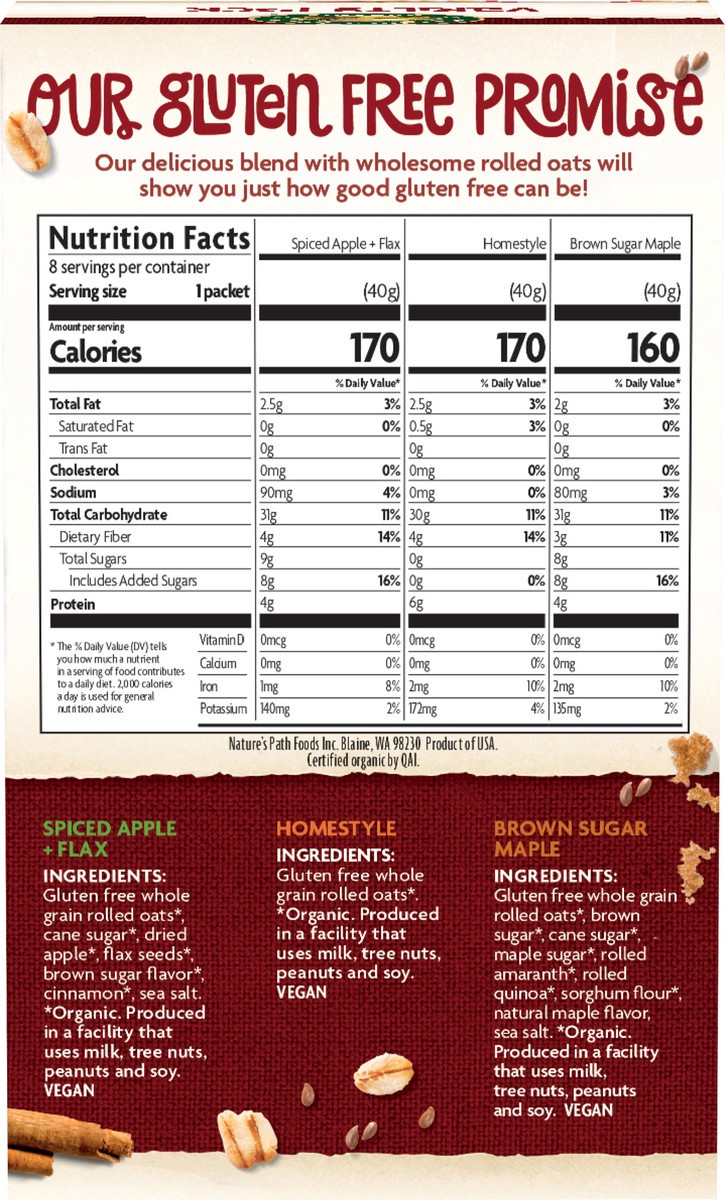 slide 4 of 6, Nature's Path Organic Natures Path Variety Instant Oatmeal 8Ct, 11.3 oz