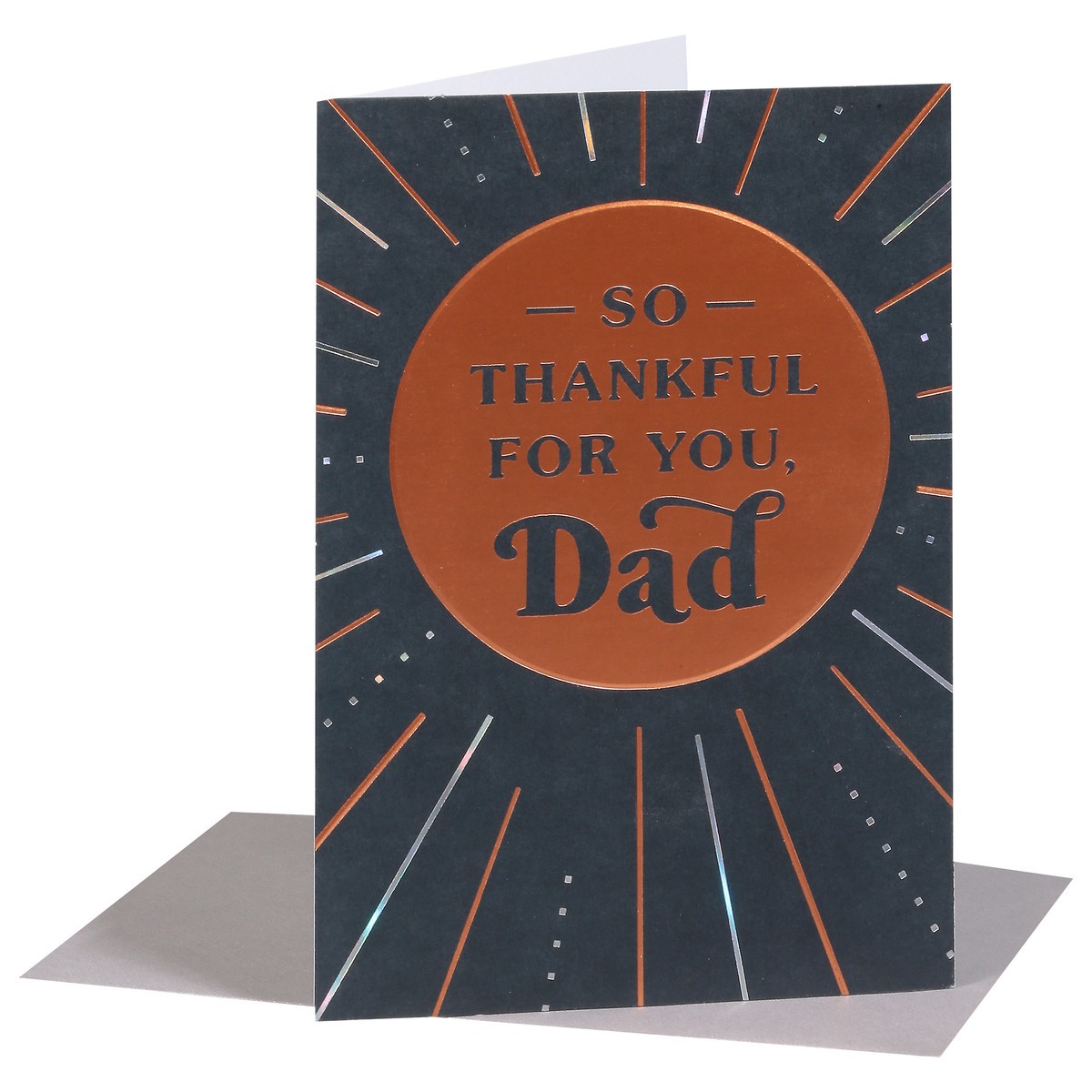 slide 2 of 9, American Greetings Show dad how grateful you are with this sophisticated birthday card. Featuring a bold design with gold and silver foil stamping on a black background, this card is sure to be one he''ll appreciate. The message tells him how thankful you are for him and inside there''s plenty of room to write your own personalized note. He''s definitely going to love this sweet card. Envelope included., 1 ct