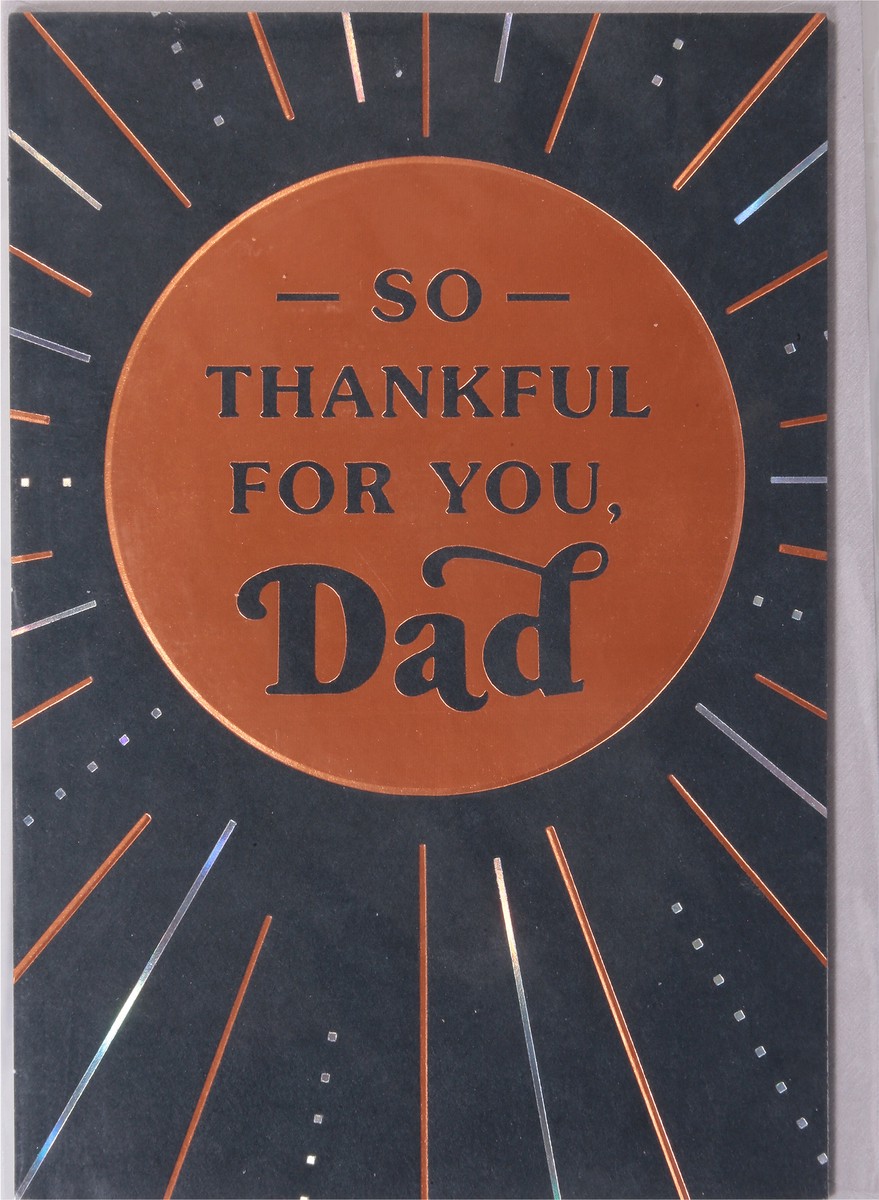 slide 4 of 9, American Greetings Show dad how grateful you are with this sophisticated birthday card. Featuring a bold design with gold and silver foil stamping on a black background, this card is sure to be one he''ll appreciate. The message tells him how thankful you are for him and inside there''s plenty of room to write your own personalized note. He''s definitely going to love this sweet card. Envelope included., 1 ct