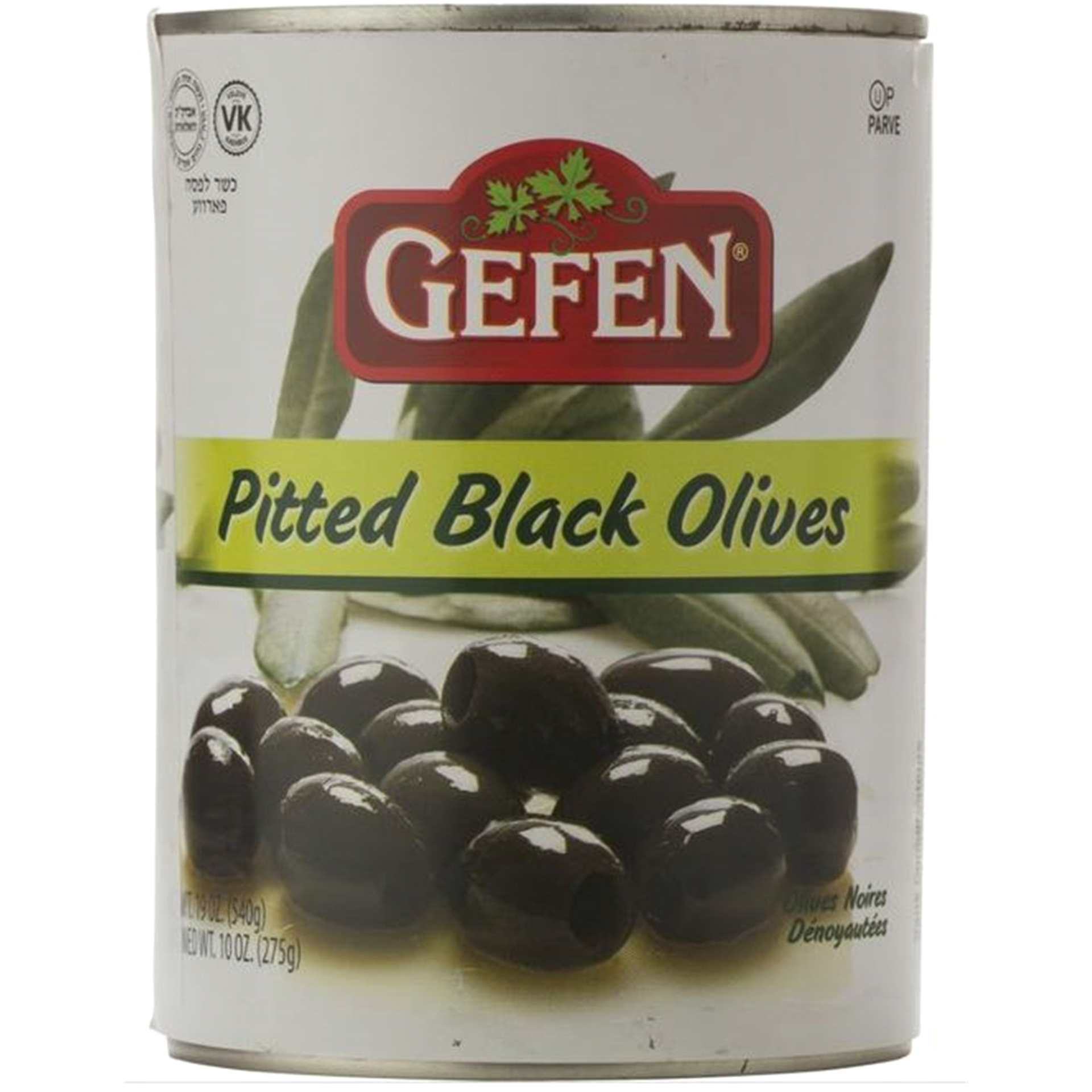 slide 1 of 1, Gefen Manzanillo Pitted Black Olives, 19 oz