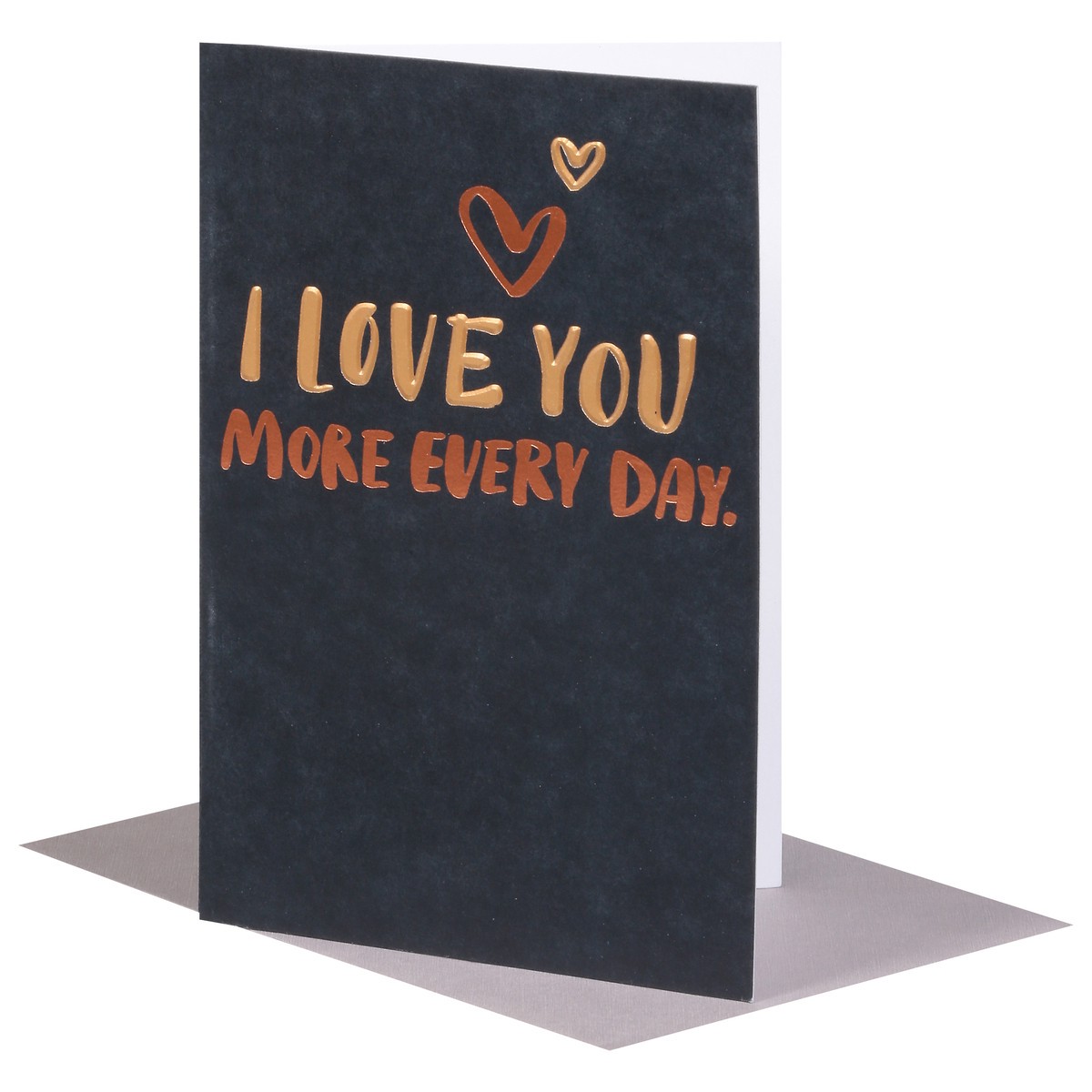 slide 9 of 9, American Greetings Your husband is going to love this heartfelt birthday card. It features a sophisticated lettering design that reads, “I love you more every day”, on a bold black background with gold and copper foil stamping embellishments. Inside, there''s a message about how lucky you are to have him as a husband and plenty of room to write your own personalized note. He''s definitely going to love this sweet card. Envelope included., 1 ct