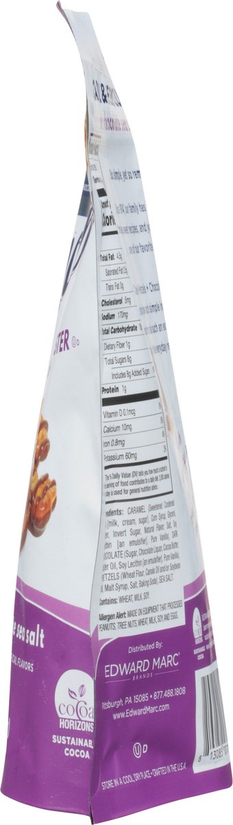 slide 8 of 9, Edward Marc Chocolatier Snappers Dark Chocolate Sea Salt Caramel & Pretzel Cluster 6 oz, 6 oz