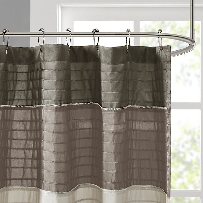 slide 3 of 4, Madison Park Amherst Shower Curtain - Natural, 108 in x 72 in