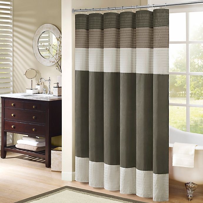 slide 1 of 4, Madison Park Amherst Shower Curtain - Natural, 108 in x 72 in