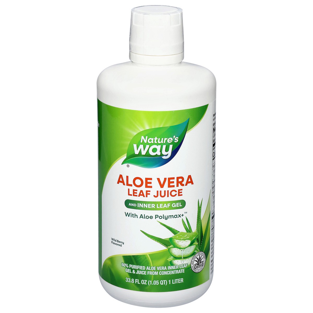 slide 1 of 4, Nature's Way Leaf Juice and Inner Leaf Gel with Aloe Polymax Wild Berry Flavored Aloe Vera 33.8 fl oz, 33.8 fl oz
