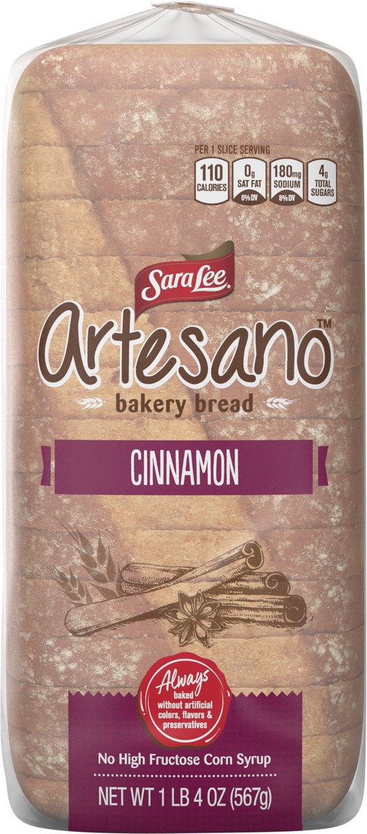 slide 5 of 7, Sara Lee Artesano Cinnamon Bread, 20 oz
