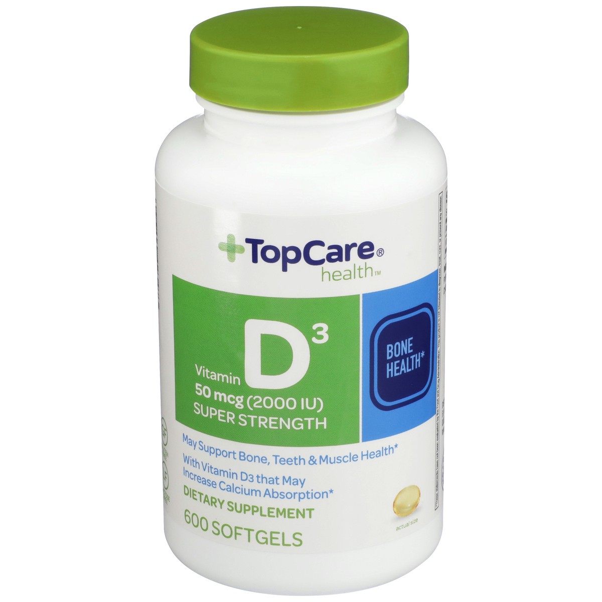 slide 1 of 1, TopCare Topcare Vitamin D3 Super Strength Softgels, 600 ct