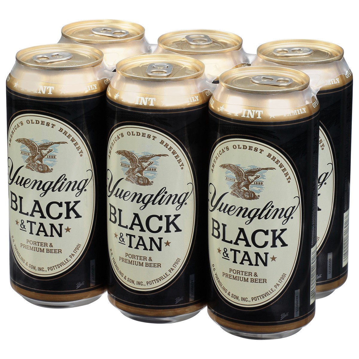 slide 12 of 12, Yuengling Black & Tan Beer 6 - 16 fl oz Cans, 6 ct