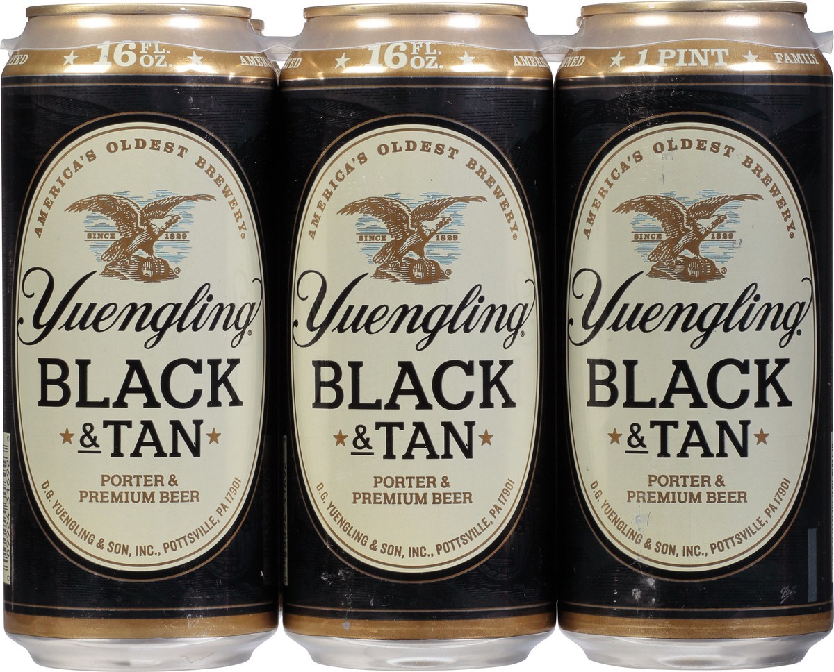 slide 6 of 12, Yuengling Black & Tan Beer 6 - 16 fl oz Cans, 6 ct