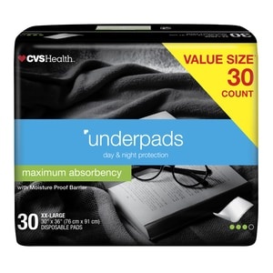 slide 1 of 1, CVS Health Day & Night Maximum Absorbency Underpads Super Large, 30 ct