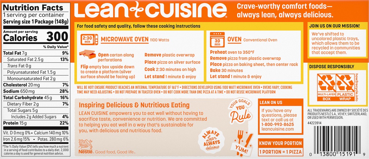 slide 9 of 12, Lean Cuisine French Bread Pepperoni Frozen Pizza, Comfort Cravings Microwave Meal, Microwave Pizza Frozen Dinner for One, 5.25 oz