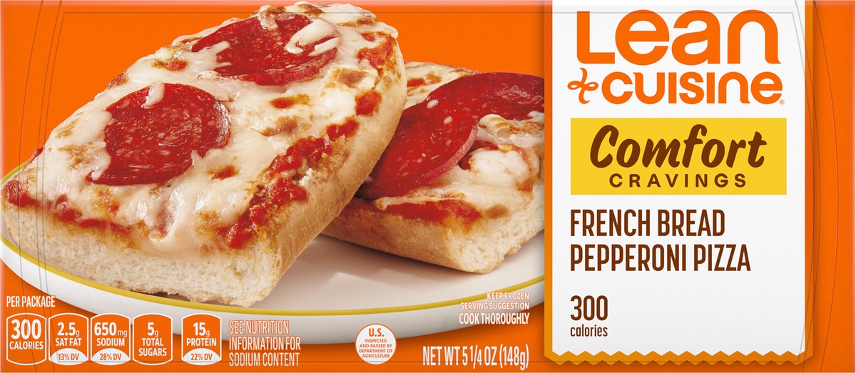 slide 3 of 12, Lean Cuisine French Bread Pepperoni Frozen Pizza, Comfort Cravings Microwave Meal, Microwave Pizza Frozen Dinner for One, 5.25 oz