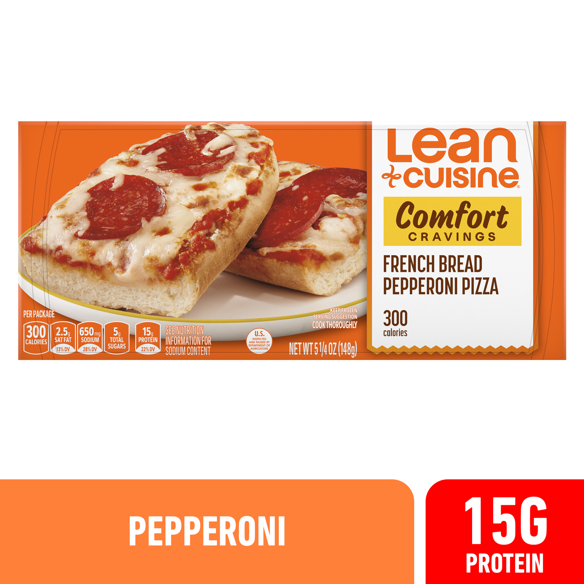 slide 1 of 12, Lean Cuisine French Bread Pepperoni Frozen Pizza, Comfort Cravings Microwave Meal, Microwave Pizza Frozen Dinner for One, 5.25 oz