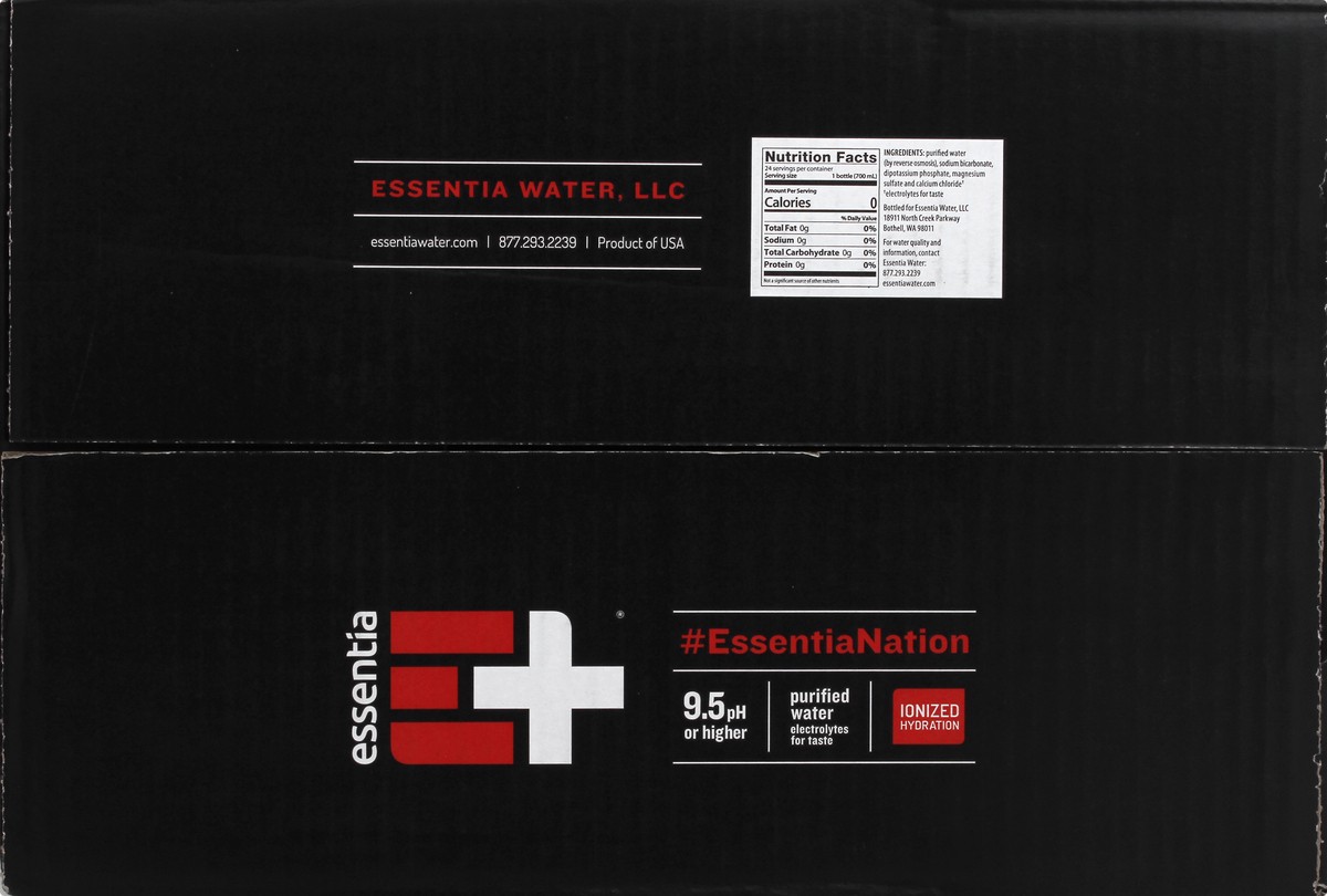 slide 7 of 10, Essentia Bottled Water, 700 mL, 24-Pack, Ionized Alkaline Water, 24 ct