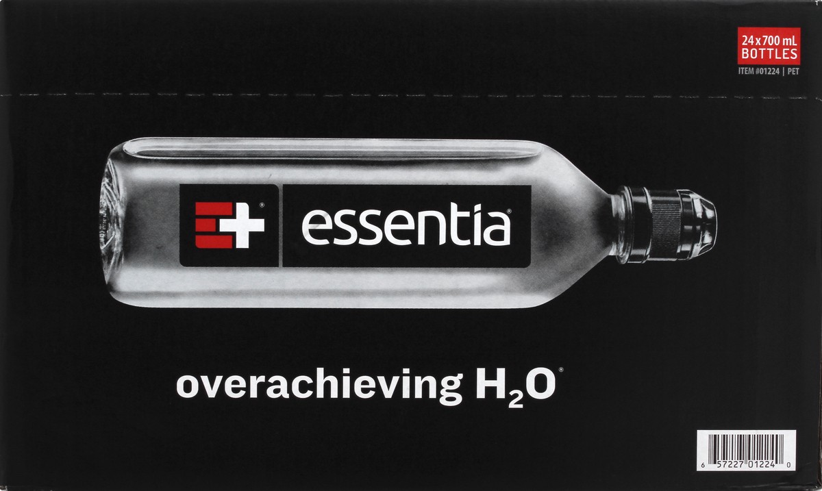 slide 3 of 10, Essentia Bottled Water, 700 mL, 24-Pack, Ionized Alkaline Water, 24 ct