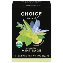 Choice Organic Teas Organic Herbal Mint Sage Tea, 16 ct