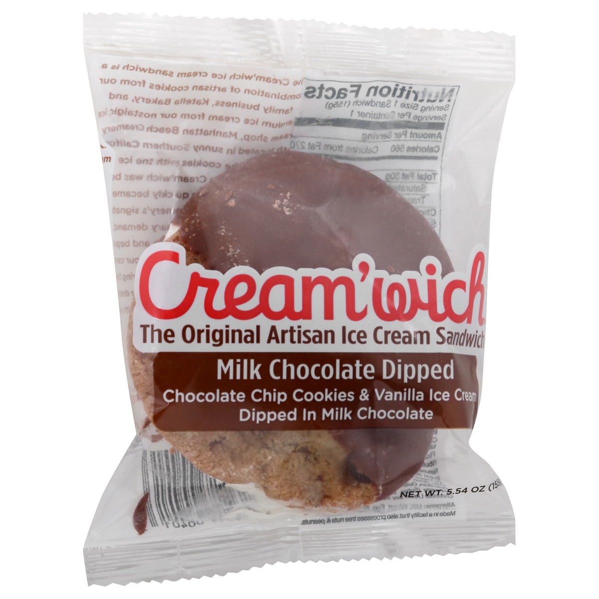 slide 4 of 9, Cream'wich Milk Chocolate Dipped Ice Cream Sandwich 5.54 oz, 5.54 oz