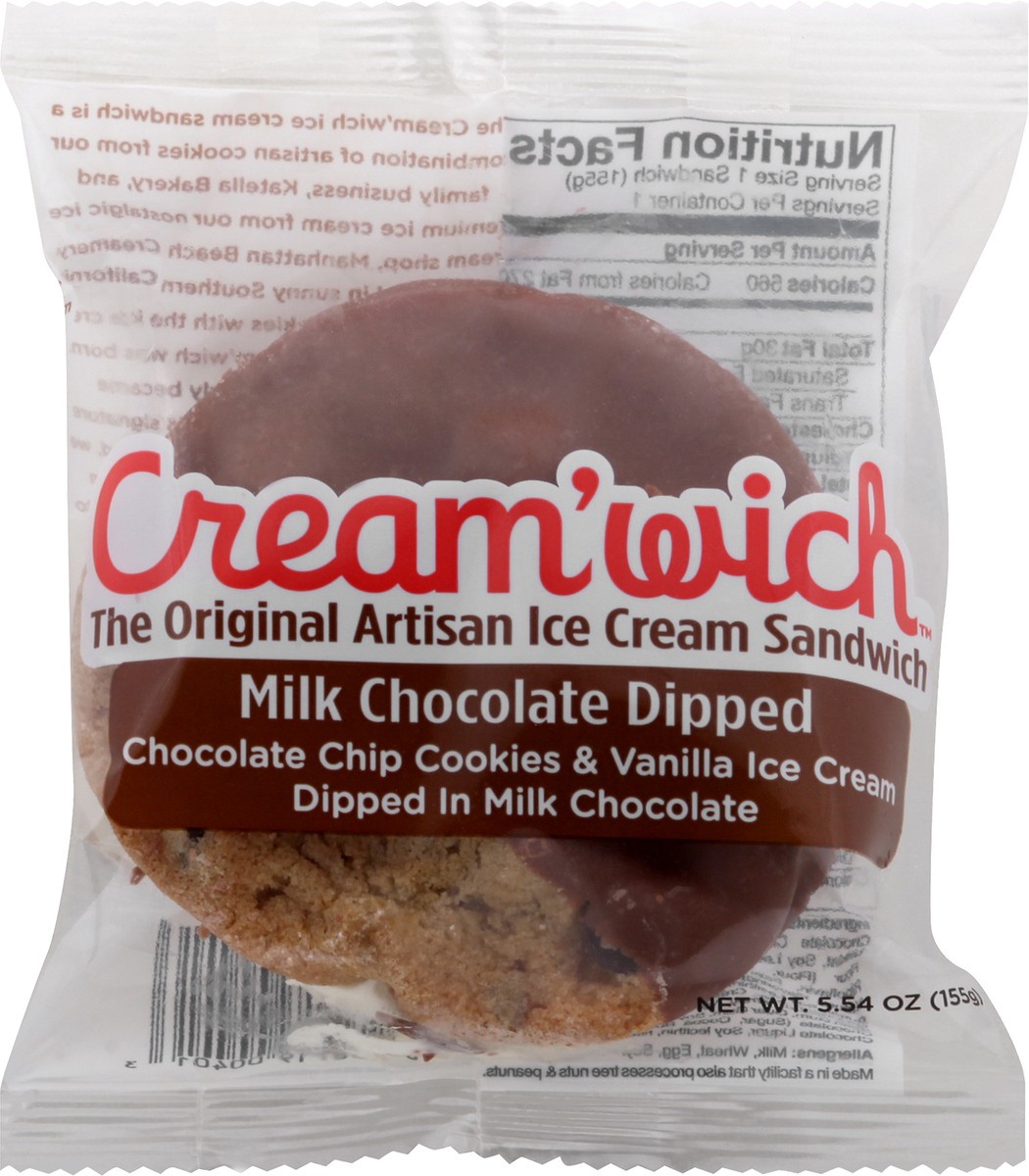 slide 9 of 9, Cream'wich Milk Chocolate Dipped Ice Cream Sandwich 5.54 oz, 5.54 oz