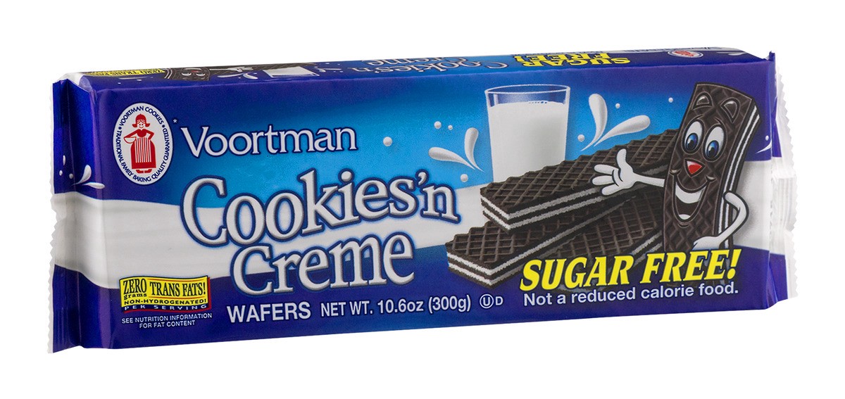 slide 2 of 9, Voortman Bakery Sugar-Free Cookies'n Creme Wafers, 10.6 oz