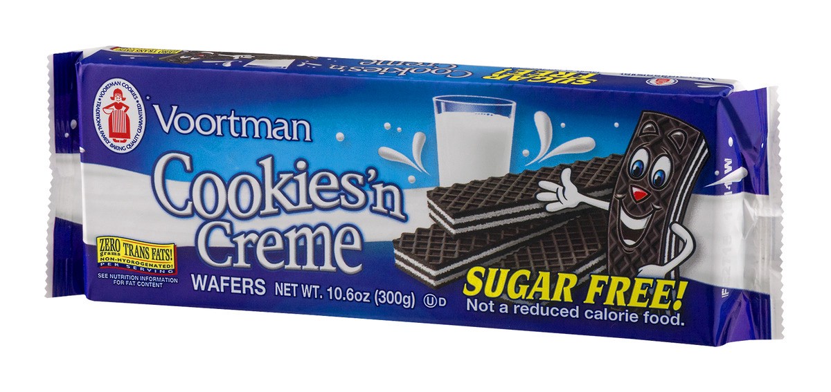 slide 4 of 9, Voortman Bakery Sugar-Free Cookies'n Creme Wafers, 10.6 oz